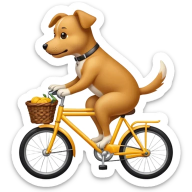 Dog riding a bike sticker