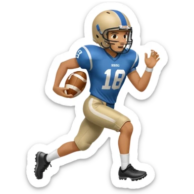 A person playing football on the field sticker