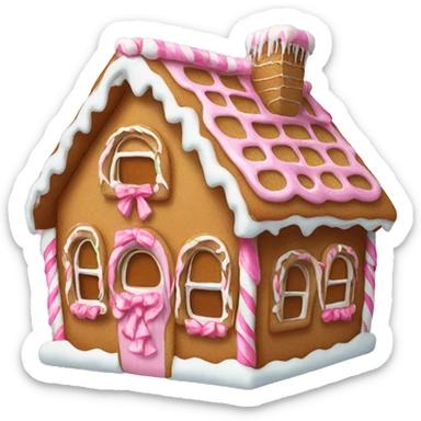 Gingerbread house with a pink bow  sticker
