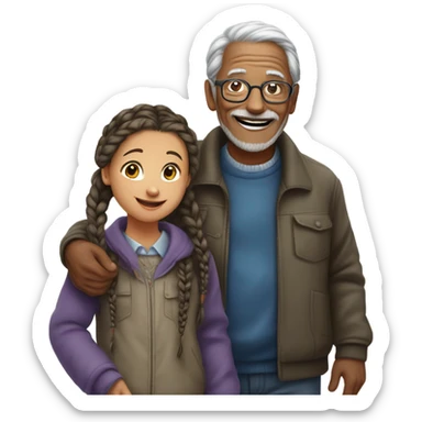 GIRL WITH A GRANDFATHER  sticker