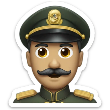 An army general with Charlie Chaplin mustache sticker