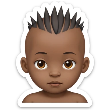 I want a black baby in which the baby has a mohawk in the centre and then he is bald from sides and he is ugly as well sticker