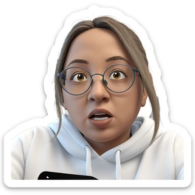 girl in glasses with hoodie sticker