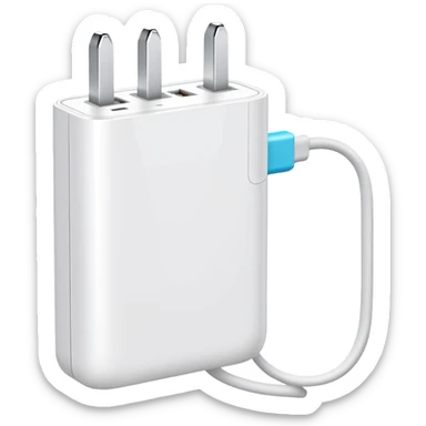 white phone charger sticker