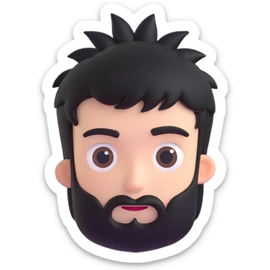 character with only three dark hairs on his head sticker