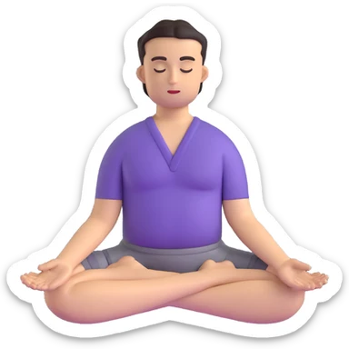 man in lotus position meditation pose, eyes closed, hands in mudra sticker