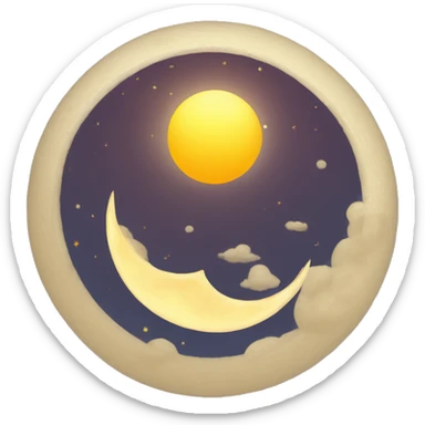 lune sur soleil sticker