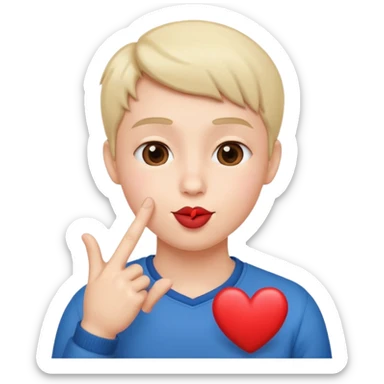 Un bonhomme qui fait un bisous et un cœur avec les doigts  sticker