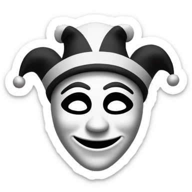 Jester Mask black and white sticker