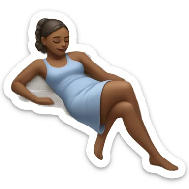 woman laying on her side propped up by her elbow on a bench sticker