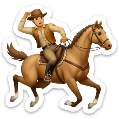 Butch Cassidy falling off his horse sticker