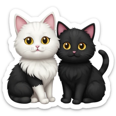 White cat and a black cat sticker