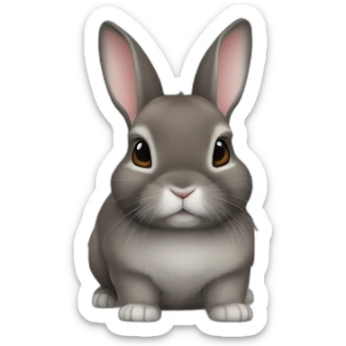 Netherland dwarf bunny with grey/brown fur sticker