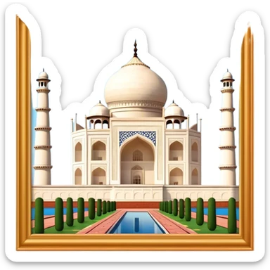 Taj Mahal surrounded by text brackets  sticker