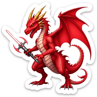 crazy-funny-cyberpunk-red-dragon-laser-sword-red sticker