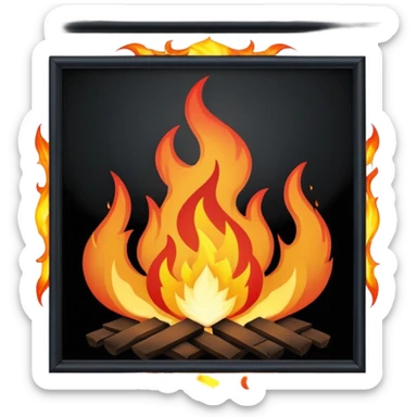 Heat with fire and cross in middle sticker