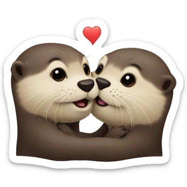 otters kissing  sticker