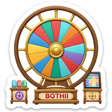 wheel of fortune, large, at booth, no ship wheel sticker