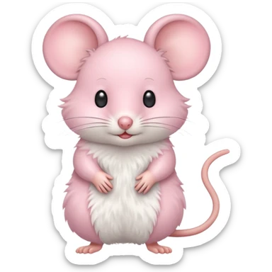 Pastel pink mouse sticker