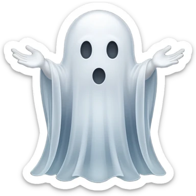 A ghost of a font character sticker