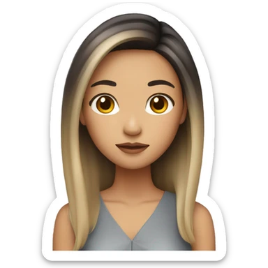 asian woman with balayage hair sticker