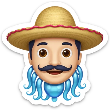 Un portugais avec une moustache mexicaine qui rigole  sticker