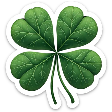 Black and white four leaf clover sticker