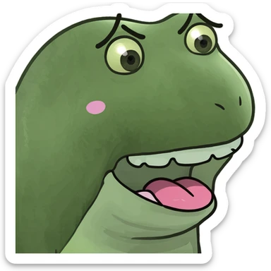 Heart eye emoji with tongue sticking out and drooling sticker