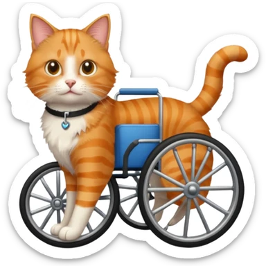 cat in a pet wheelchair sticker