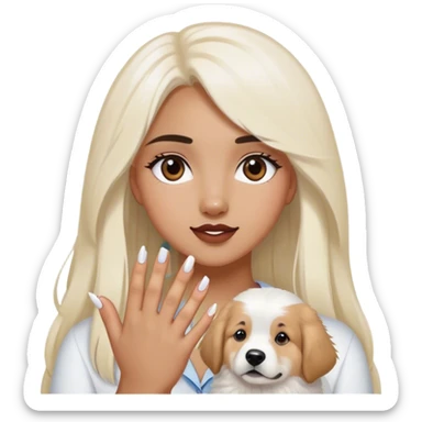 Girl clipping great purynees Nails sticker