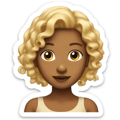 Palomino horse on a curly hair girl sticker