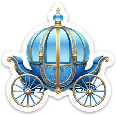 Cinderella round blue carriage sticker