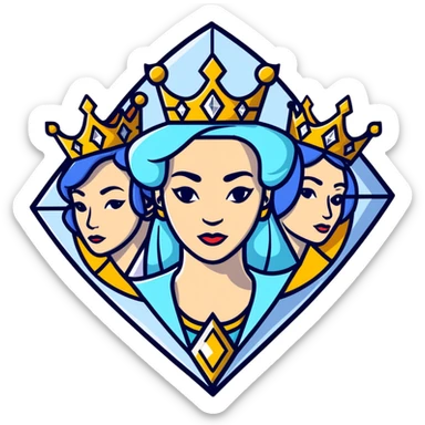 Queen four faces in diamond formation from Bohemian Rhapsody sticker