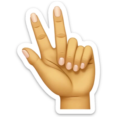 yellow hand making a gesture with the thumb, index, and middle fingers extended, while the ring and pinky fingers are folded down slightly tilted clockwise  sticker