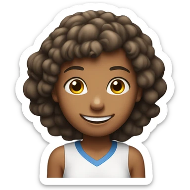 A athalete girl with a smile face with freind sticker