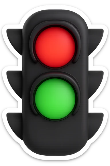 Transform this into a stop and go light showing both red and green lights, keep the 3D emoji style, no background. sticker