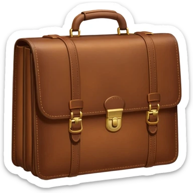 emoji de maletin marron de empleo sticker