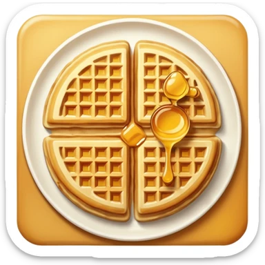 round waffle with honey sticker