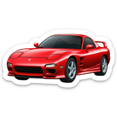 Red rx-7 sports car sticker