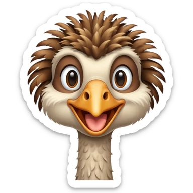 Je voudrais un emoji d'une autruche merci sticker