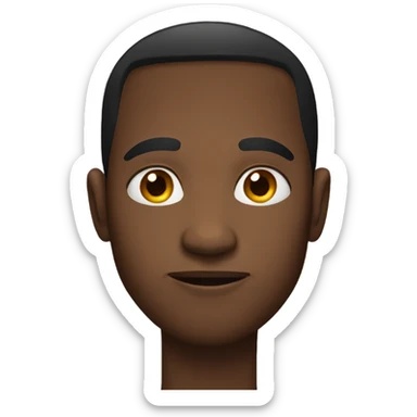 black guy straight face sticker
