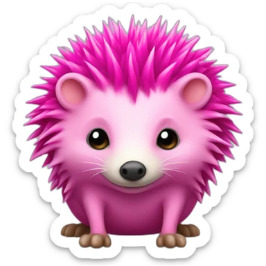 Fuchsia pink hedgehog sticker