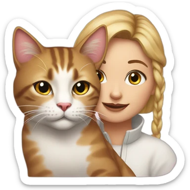 cat with my girl sticker