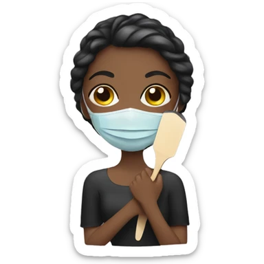 girl in mask with nail file in hands sticker