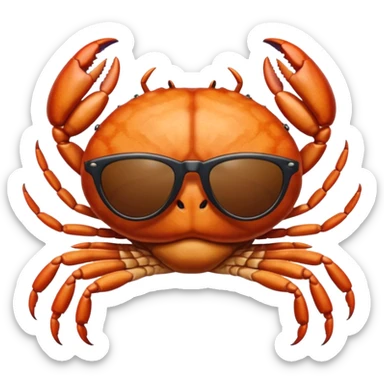 Alaska crab female and male are moving wearing a sunglass and 海港薈 sticker