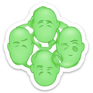 Four circles together, light green sticker