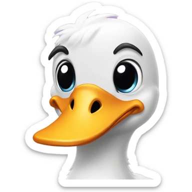 duck with a cute bow and eyelashes  sticker