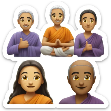 Create 5 Emoji's 1. Babaji Smile
2. Meditating Babaji
3. Wow Expression
4. OM Symbol
5. Thumbs Up Babaji emoji sticker