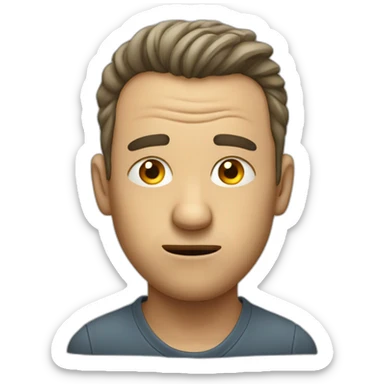 Man with a rolling eyes as a sign of frustration sticker