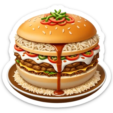 rice topped with döner sticker